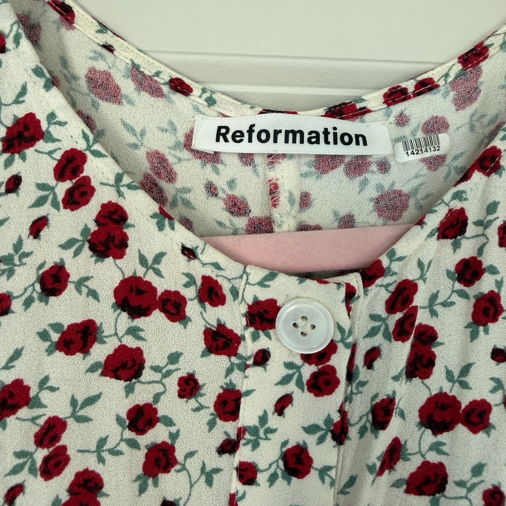 Reformation White and Red Floral Mini Dress - Picture 4 of 4